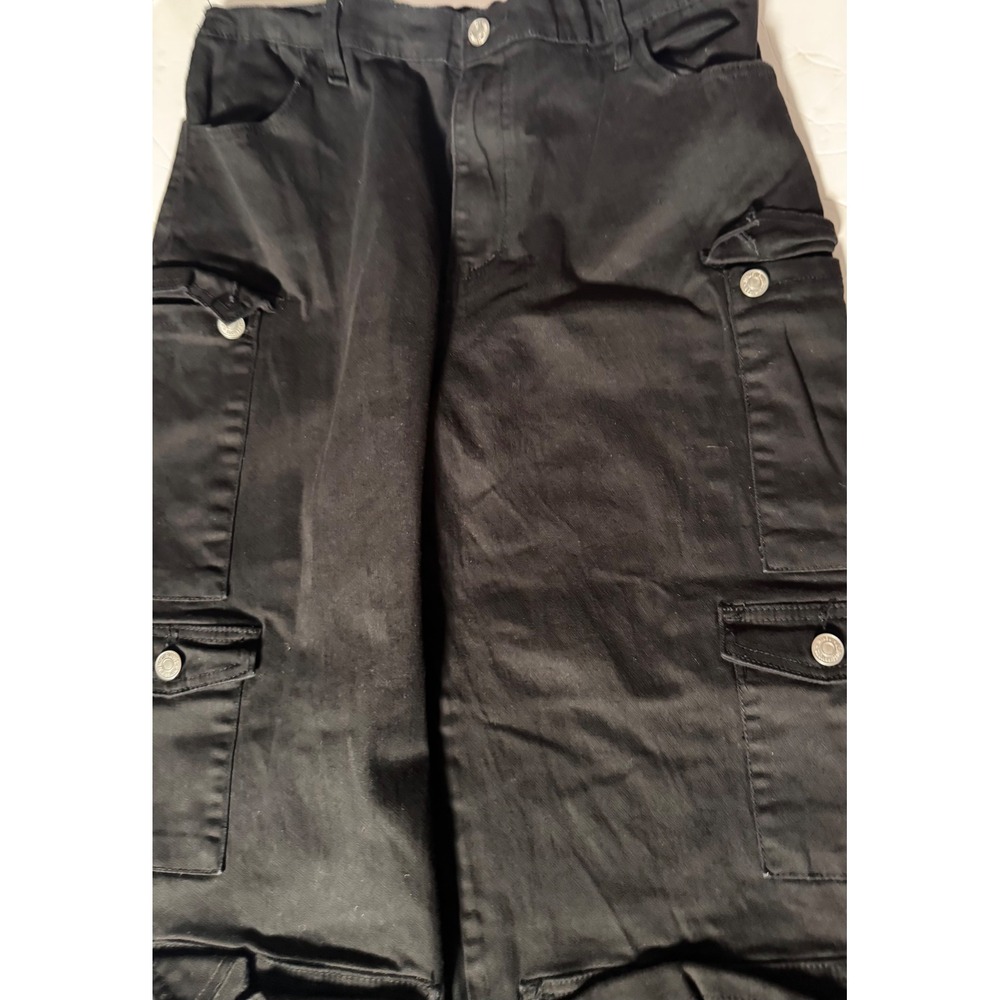 Almost Famous Black Cargo Jogger Pants High Rise Utility XL